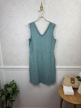 Toad&Co Blue Sleeveless V-Neck Pocket Tank Eco Active Dress - Size - Large